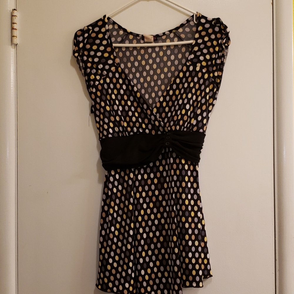 Asymmetrical polka-dot dress shirt
